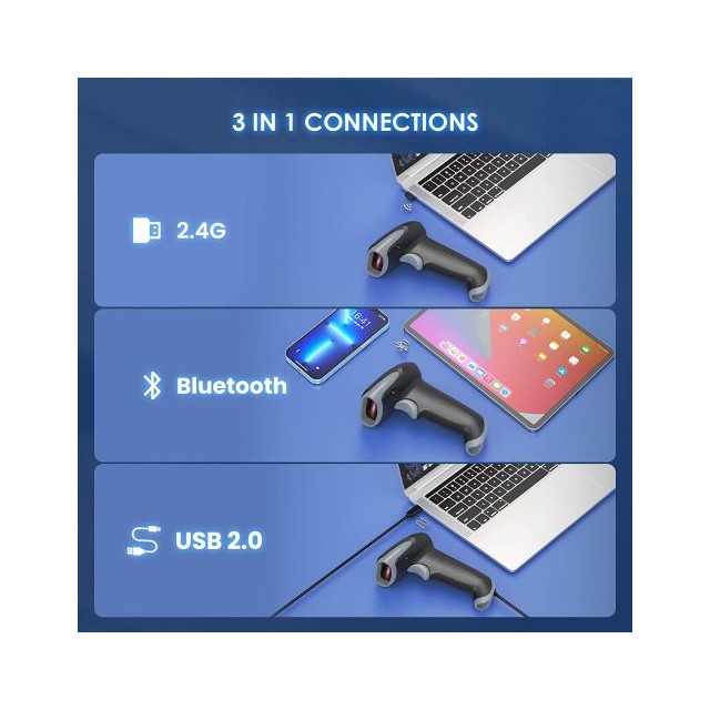 Eyoyo brezžični čitalec črtne kode s stojalom